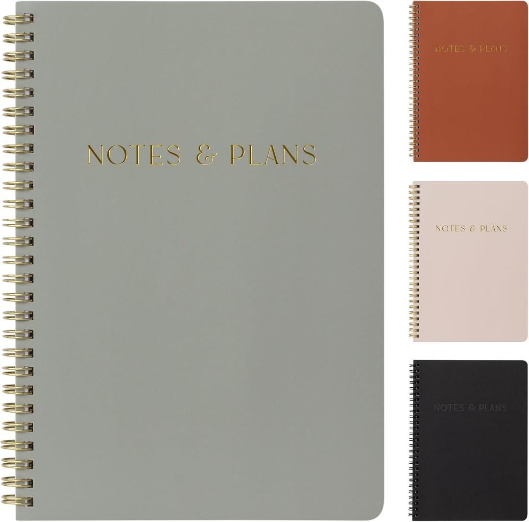 Beautiful Daily Planner And Notebook With Hourly Schedule - Aesthetic Spiral To do List Notepad to Easily Organize Your Tasks And Appointments - Stylish Book And School Or Office Supplies For Women (sage green)