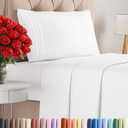 Twin Size 3 Piece Sheet Set - Comfy Breathable & Cooling Sheets - Hotel Luxury Bed Sheets for Women & Men - Deep Pockets, Easy-Fit, Extra Soft and Wrinkle Free Sheets - White Oeko-Tex Bed Sheet Set