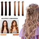 3PCS Heatless Hair Curler, Flexi Rod, For All Hair Types, Includes Brown, Black, Pink, Easy to Use, No Heat Curls, Overnight Curls, For Long Medium Hair