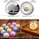 3 x HL Submersible LED Light,White Small LED Light,100 Hours Waterproof Flameless Led Lights Battery Powered for Wedding Home Vase Festival Party Decoration 12pcs (Built-in 24 Batteries)