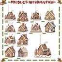 Soaoo 36 Pcs 7.87" Christmas Gingerbread House Ornament Outdoor Gingerbread House Double Sided Christmas Hanging Decoration Plastic Crafts Ornaments for Xmas Holiday Office Home Yard Porch