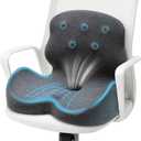 Seat Cushion - Memory Foam Cushion for Office Chair, Lumbar Support Pillow One Piece, for Sciatica & Tailbone Pressure Relief Coccyx Pad for Long Sitting Office Chair, Wheelchair, Home, Office