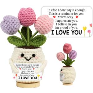 Anniversary Wedding Gifts for Wife - Mothers Day Birthday Gifts for Her, Girlfriend, Wife - Love Romantic Gift Ideas for Her Him, Girlfriend Boyfriend - 5.51'' x 4.13'' Cute Crochet Love
