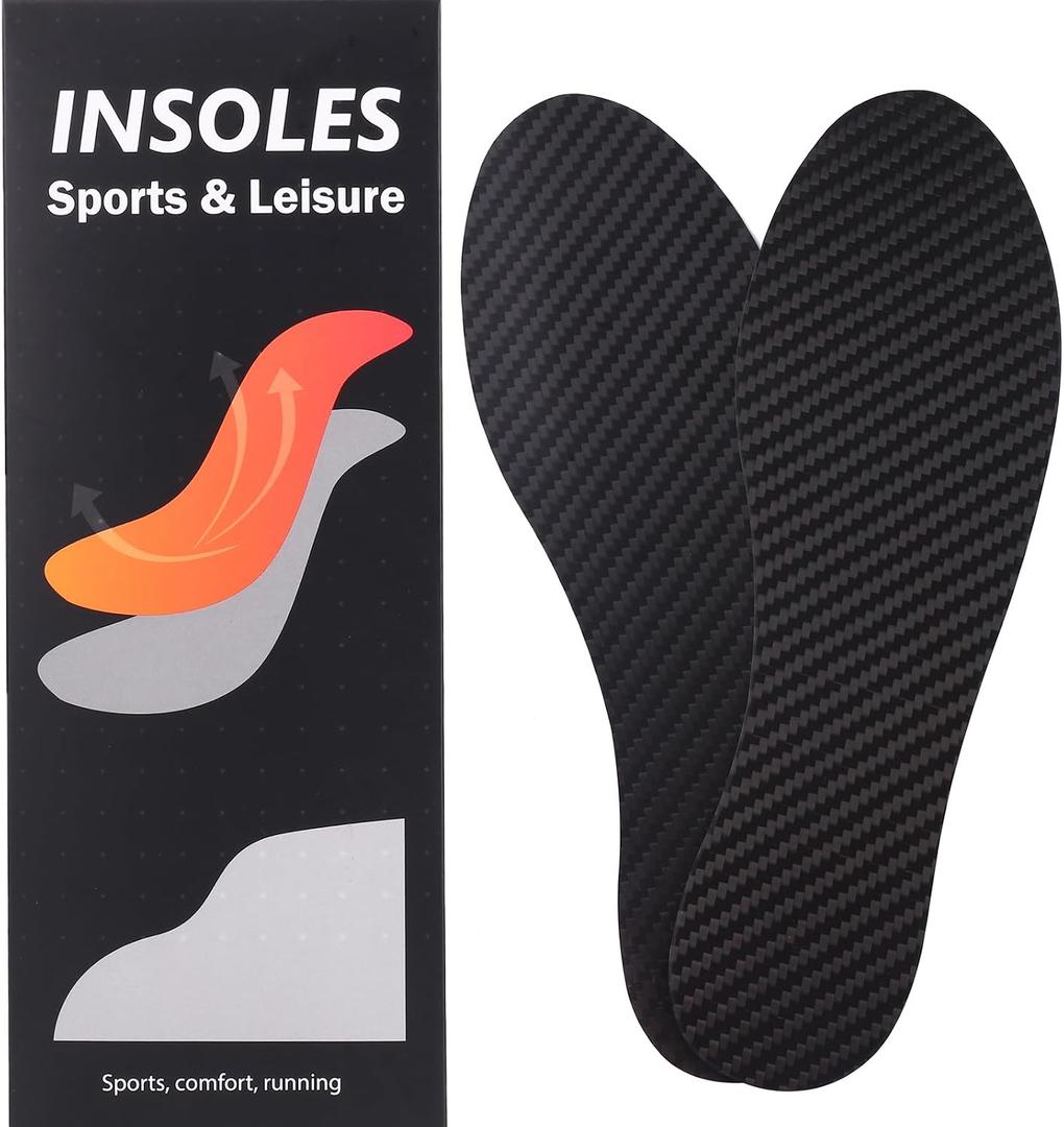 Carbon Fiber Insole for Men Women Rigid Shoe Insert, Foot Plate for Hallux Rigidus Limitus, Turf Toe (9.25' / 235mm - Men's 6 / Women's 7, 1 Pair)