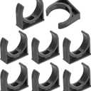 uxcell 8Pcs PVC Water Pipe Clamps Clips, U-Shaped Tubing Hose Buckles, Irrigation Tube Holder for 32mm OD for TV Trays Tube Hose Hanger Support Tubing, Gray