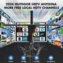 2025 Digital HD TV Antenna Outdoor, 1600+ Miles Long Ranges, Directional 360 Degree Rotation,Outdoor TV Antenna for Smart TV,Support 2 TVs-8K 4K 1080p All Smart/Old TVs VHF UHF-35ft HDTV Cable