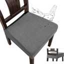 Genina Waterproof Seat Covers for Dining Room Chair Covers Waterproof Dining Chair Covers (6 PCS-Rear-gapped, Grey)