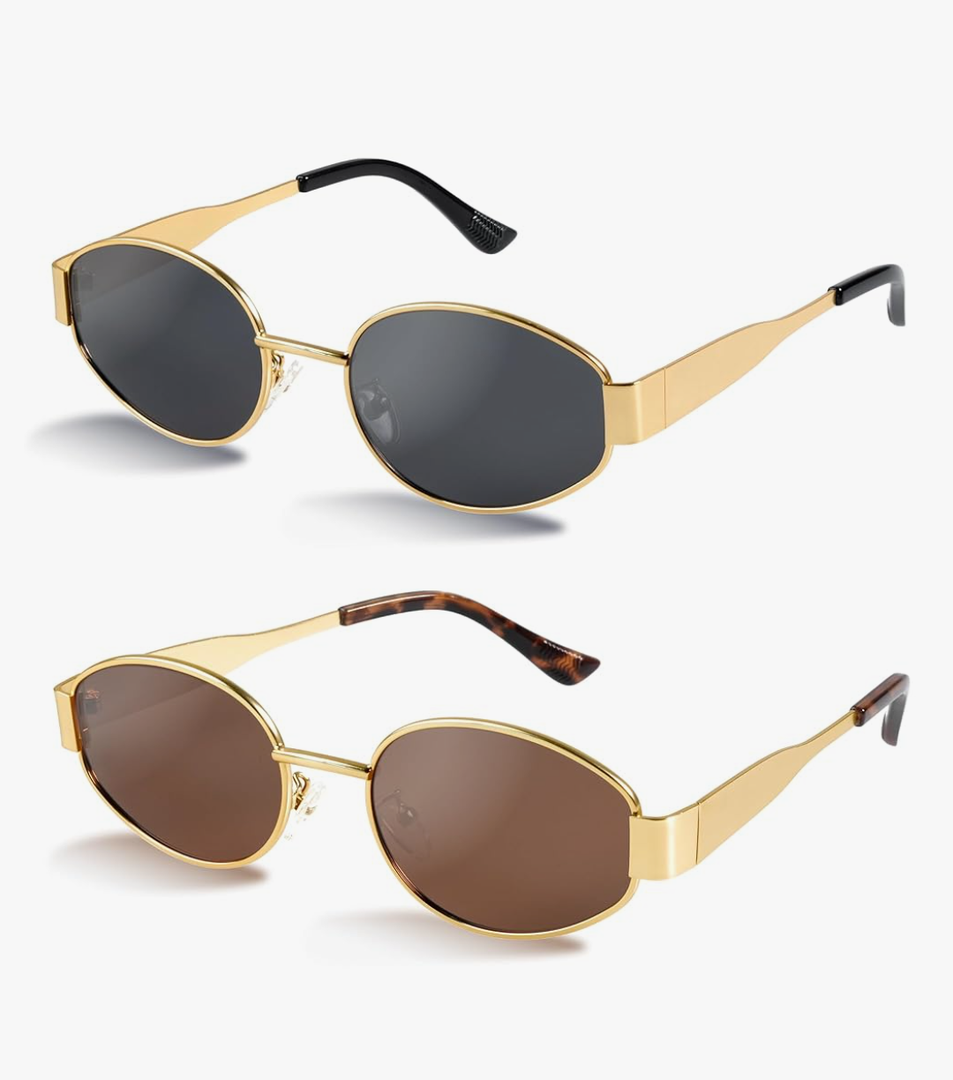 livho 2025 Trendy Oval Sunglasses - Stylish Polarized Shades for Everyday - Retro Metal Frames