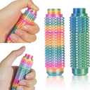 Little Ouchies Fidget Toys 2PCS - All-in-One Pain Stim Toy with Spinning & Press Buttons for Anxiety Relief, Stress and Pain Relief Stimulation for Adults and Teens,Green+Colorful