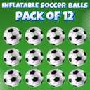 Bedwina Inflatable Soccer Balls (Pack of 12) 16-inch, Beach Balls Bulk for Beach Toys & Soccer Birthday Party Decorations & Party Favors for Kids, Goodie Bags Stuffers