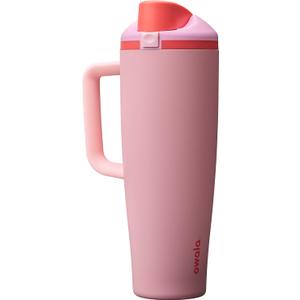 Owala FreeSip Tumbler Insulated Stainless Steel Water Bottle with Builtin Straw and Side Handle, For Travel, Work, School, and Sports, 40oz, BPA Free, Leak Proof, Angel Food Cake