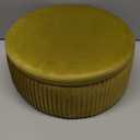 Wimarsbon Velvet Foot Rest Stool Multipurpose Dressing Stools Upholstered Round Storage Ottoman Modern Soft Vanity Chair with Memory Foam Seat Yellow