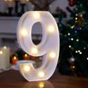 LED Marquee Sign Light Up Letters, Alphabet Light Up Letters Sign, Battery Powered LED Letter Lights for Night Light, Wedding, Birthday, Party, Christmas or Home Decor (Number 9)