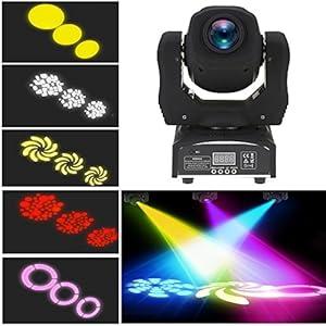 XPC 90W Moving Head Light 8 Gobo Rainbow 8 Colors 9/ 11 Channels LED Stage Gobo Pattern Lamp for Disco KTV Club Party Wedding (90W-1PCS)