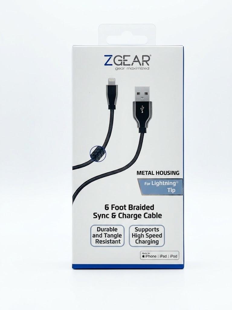 Zgear, Braided Cable Lightning 6' Metal Housing