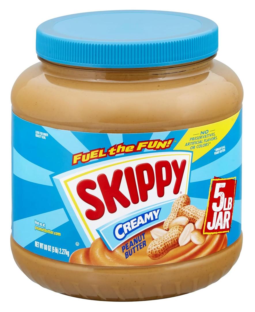 SKIPPY Peanut Butter, Creamy, 7 g protein per serving, 80 oz., Best By: JUL1326
