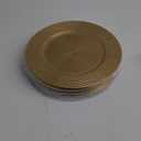 Hiceeden 12 Pack Gold Charger Plates for Dinner Plates, 13" Round Plastic Chain Shaped Charger Service Plates, Decorative Chargers Bulk for Table Setting, Wedding, Party, Event