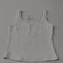 BelleLovin AESLOVIN Women's Ribbed Knit Basic Scoop Neck Sleeveless Crop Tank top (Large, White)