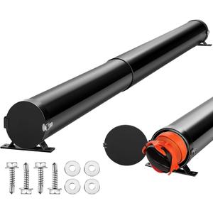 Dreyoo 43-85 RV Adjustable EZ Hose Carrier with Stainless Steel Lockable Door Cap, RV Extendable Waste Sewer Hose Carrier Super Slider Storage Tube, Black