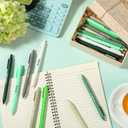 Sayglossy 50 Pcs Baby Shower Multi Color Ballpoint Pens Favors Bulk Ballpoint Pen with Black Ink Retractable Writing Pens for Favors Party Guests(Green Series,Sweet Baby)