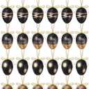 36 Pcs Black Gold Easter Egg Tree Ornaments Hanging Tree Decoration Plastic Speckled Egg Bulk 2.36'' Rustic Easter Decorations for Basket DIY Crafts Holiday Party Favors