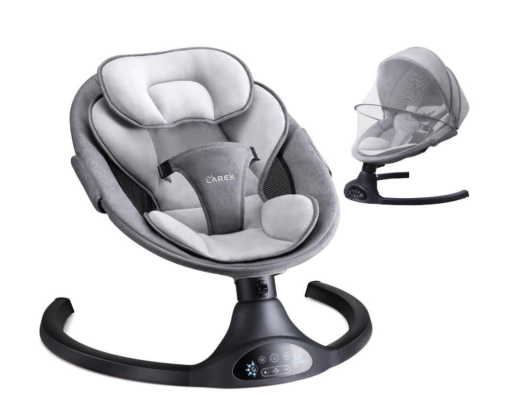 LAREX Baby Swings for Infants, Electric Swing, Bluetooth & Remote Control