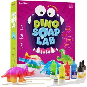 Dan&Darci Dino Soap Making Kit for Kids, Dinosaur Science Toys Kits, Gifts for Kid All Ages, DIY Activities Craft - Art Crafts Gift Set for Boys and Girls Age 3 4 5 6 7 8 12 Year Old Boy