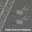 YOXUFA #35 Chain for Mini Bike Coleman CT100U CC100X Baja Doodle Bug DB30 Motovox MBX10 MBX11 Mega Moto MM-B80 105cc Predator 79cc 97cc 100cc Engine Powersports Parts with Chain Breaker - 140 Links