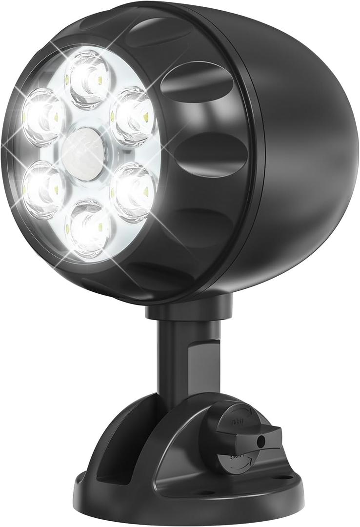 Battery Motion Sensor Light Outdoor, 600 LM Battery Operated Motion Lights Outdoor Waterproof 360 Adjustable for Garage Yard Porch Patio 1Pack