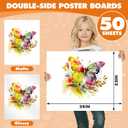 TUXIYA 50 Pack White Poster Board,22" x 28" White Poster Paper Bulk,250GSM/92LB Heavy-Weight Blank Poster Board for Arts,Craft,Projects Presentations,Drawing Scrapbooking