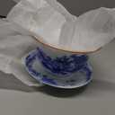 Jingdezhen Chinese Gaiwan Handmade 6.3oz/180ml Mountain Style China Blue and White Porcelain Gaiwan Kungfu Teacup Traditional Chinese Teaware Tea Set