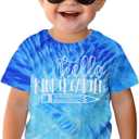 MODNTOGA Kids Boy Hello Kindergarten Shirt Toddler Boys Kindergarten Pencil Print T-Shirt First Day of School Summer Tee Tops (Kindergarten Blue, 4-5 Years)