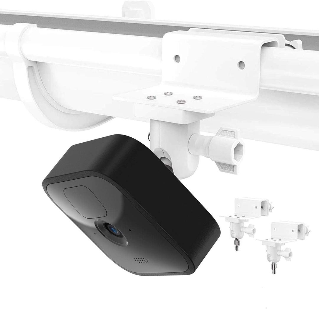 HOLACA Gutter Mount for Blink Outdoor Camera, Weather Proof Wall Outdoor Mount for Blink XT2/Blink Outdoor 4/3 Blink Mini 2/1 Blink Indoor Smart Security Camera,No Tools(2 Pack, White)