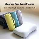 Cushion Lab Travel Deep Sleep Pillow Compact Memory Foam Neck Pillow for Sleeping, Portable Pillow for Hotels, Camping, Side & Back Sleepers, On-The-Go Wellness Green