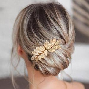 Gorais Gold Leaf Wedding Hair Comb Leaves Bridal Hair Piece Bride Hair Accessories for Women and Girls