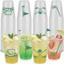 LemonRoad 100 Pcs Golf Ball Party Supplies Decorations 12 oz Golf Plastic Disposable Cups Bulk Frosted Party Clear Plastic Cups for Home Sports Birthday Bachelor Favors Cold Drink Wine Coffee