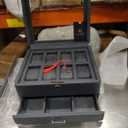 ROTHWELL 8 Slot Leather Watch Box with Valet Drawer - Luxury Case Display Jewelry Organizer, Locking Display Case Holder with Real Glass Top - Watch Box Organizer for Men & Women (Carbon)