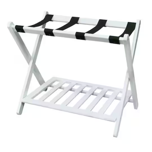 Casual Home Shelf-White Luggage Rack, 26.75" Wide