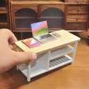 Dollhouse Decoration Miniature Accessories Dollhouse Worlds Smallest Computer Laptop Tablet Phone Simulation Accessories for Doll 1:6 1:12 Miniatures Play Set (Titanium Colour)