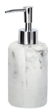 ZCCZ - Bathroom Accessories Set 3 Pcs - White Marble Design Toothbrush Holder, Lotion Soap Dispenser, 2 Qtip Holder Dispenser