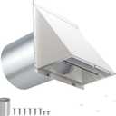 4Inch Dryer Vent Cover Outside,4"Dryer Vent Cover Outdoor,Exterior Vent Cover Dryer Wall Vent Exhaust Vent Dryer Vent Hood Cover Cap,Hooded Wall Vent with Screen&Damper for Dryer Duct HVAC Exhaust Fan
