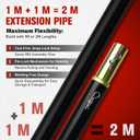 YATOINTO 1.89 x 39.37 Black Steel Plumbing Pipe,2.5mm Thick Wall Tripod Steel Pipe,Heavy Duty Pre-Cut Grey Metal Pipe,Lifting Tripod Accessories,2 Pack, 1.89 inches x 39.37 inches x 0.1 inches