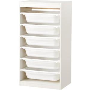 Beright Multipurpose Toy & Book Storage Cabinet with 6 Large Bins, White (17.6X11.8X32.7inch)