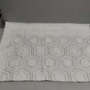 VOGOL Linen Valances for Windows, Geometric Trellis Pattern Window Toper for Living Dining Room Embroidered Valance 18 inch Long, Top Pocket, One Panel (W015)
