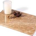 Natural Marble Cutting Boards for Kitchen - 12" x 8" Multi-Purpose Pastry Marble Tray Cheese Board Marble Slab for Counter, Bathroom Perfume Tray Jewelry Candle Plate (Light Emperador)