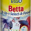 Tetra BettaMin Select-A-Food Variety Pack for Betta Fish, 1.34 oz | 3 Betta Fish Foods In 1 - Flakes, Freeze-Dried Shrimp & Floating Pellets, Enhances Color & Supports Digestion, Feed Daily (EXP 05/31/28)
