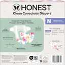 The Honest Company Comfort Dry Disposable Daytime Diapers for Sensitive Skin, Hypoallergenic, Rose Blossom + Tutu Cute, Club Box Size Newborn 72 Count