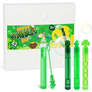 42Pcs St Patricks Day Bubble Wands, Mini Bubble Wands for Saint Paddy Day Party Favors, Irish Green Gift Toys for Girls Boys Kids Toddler Adults, Party Bag Stuffers Goodie Bag Filler, Classroom Prizes