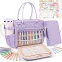 Large Bible Bag with Bible Cover Case for Women, Quilted Church Tote Bag Bible Carrying Case w/Shoulder Strap, Bible Study Supplies Journaling Kit Bible Accessories Christmas Christian Gifts for Women