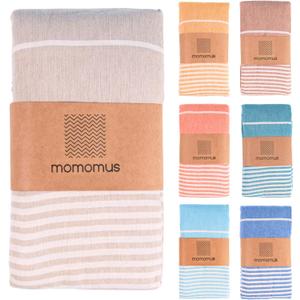 Extra Large Turkish Beach Towel Style 100% Cotton, Sand-Free Comfort | Oversized Beach Towel Sandproof Beach Blanket Big Beach Mat - Outdoor Picnic Blanket (Beige, 83x94 in)